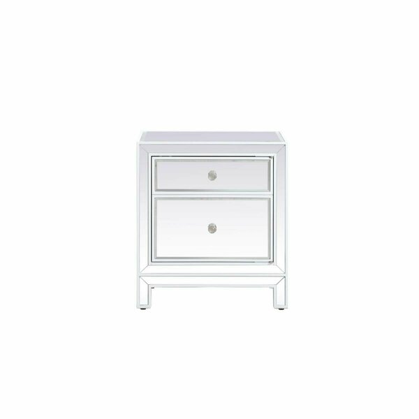 Elegant Decor 21 in. Mirrored Nightstand in White MF72016WH